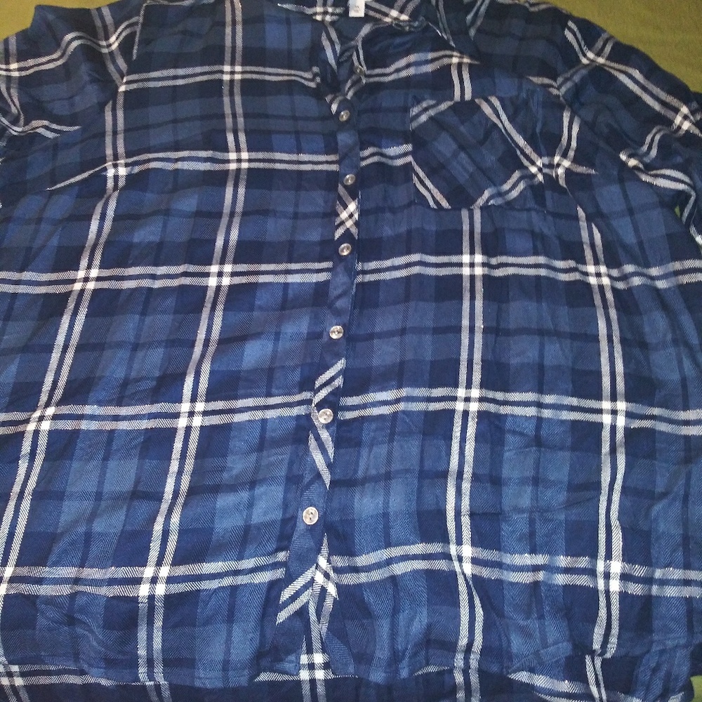 Blue striped button up